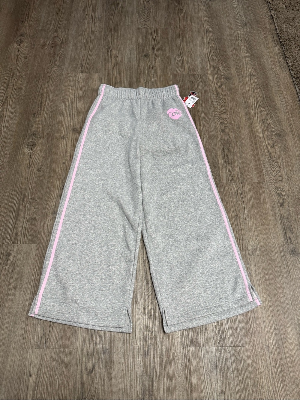 Diet Coke Sweatpants Wide Leg Medium Pink Stripe Jogger Pants New with Tags
